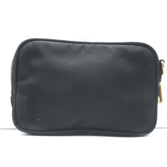 Prada Tessuto Mini Camera Crossbody Bag Black Nylon & Saffiano Leather Clutch - Picture 7 of 15